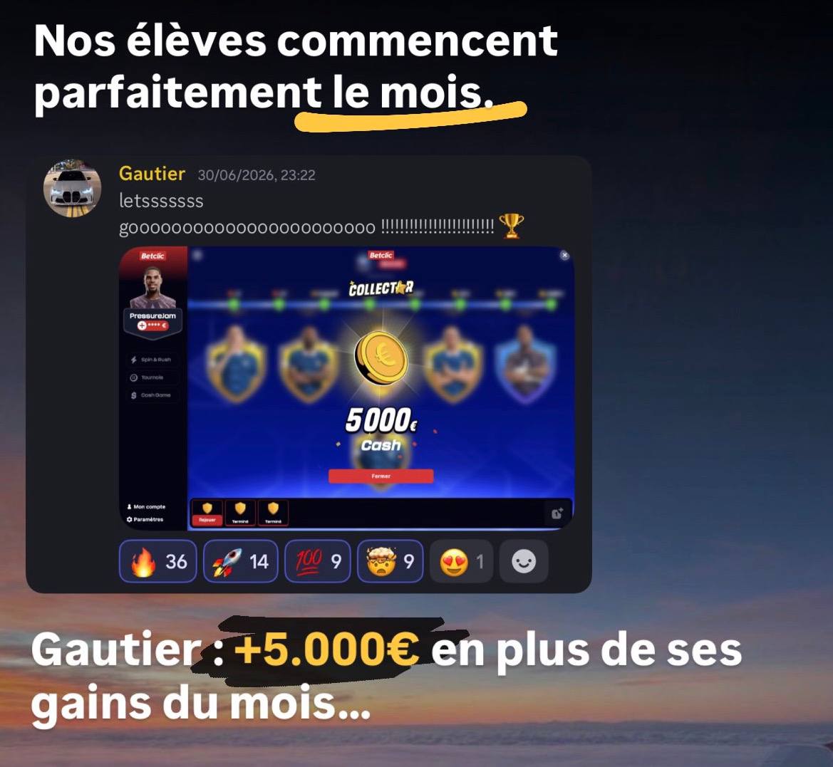 Résultat d'un élève SpinPro