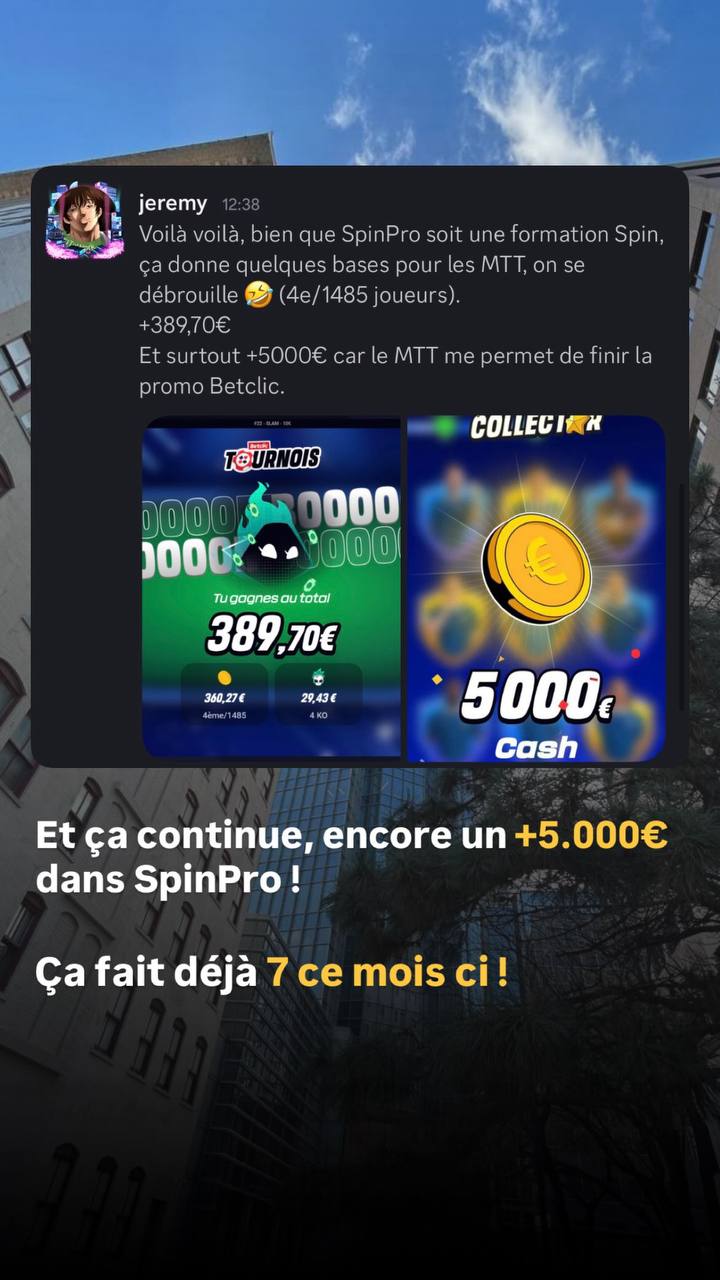 Résultat d'un élève SpinPro