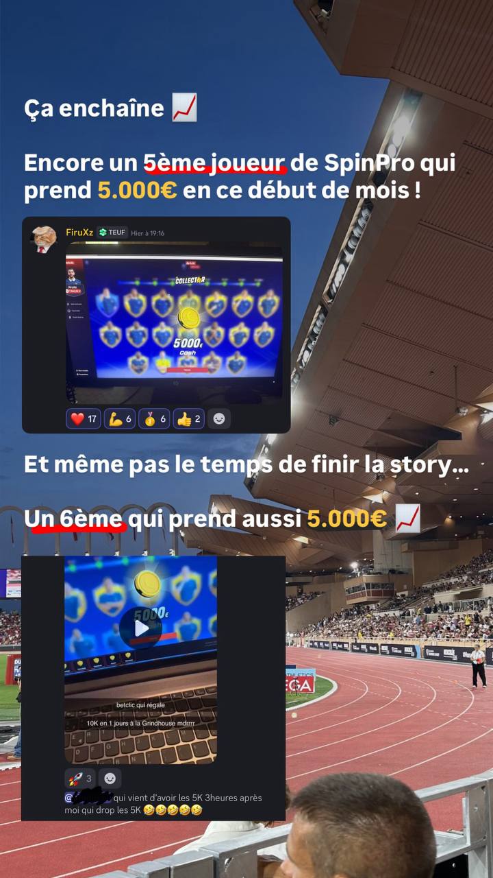 Résultat d'un élève SpinPro
